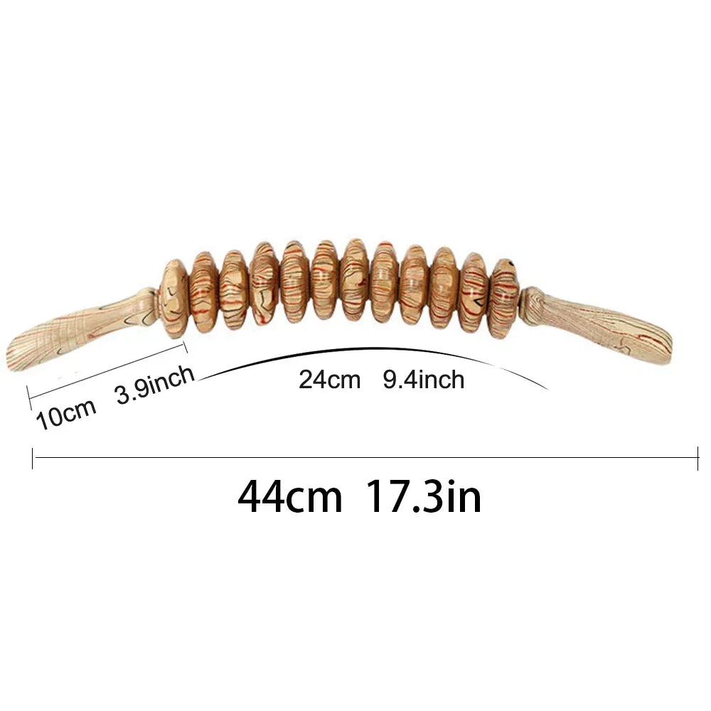 Curved Wood Roller for Stomach Cellulite