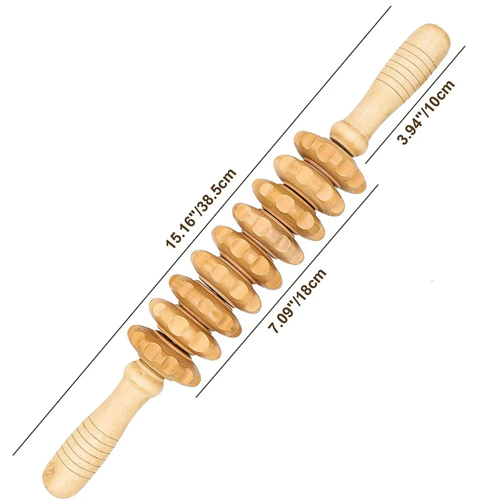 Curved Wood Roller for Stomach Cellulite